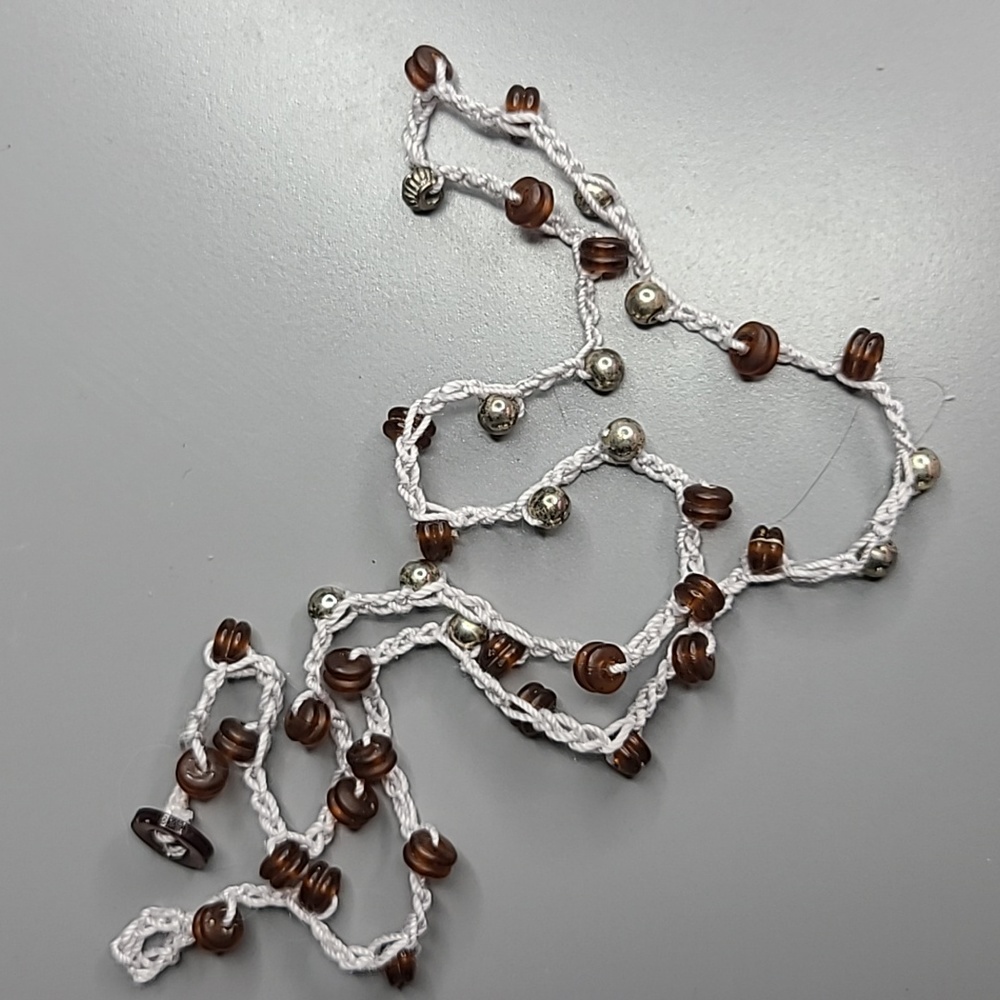 Men's Double Wrap Bracelet Light Gray Silver Brown Beads Handmade Everyday Basic - Picture 5 of 5